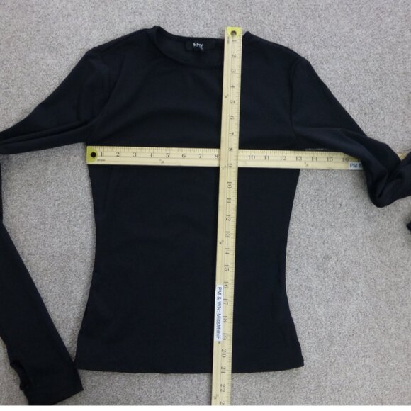 Khy Long Sleeve Thumb Whole Compressed Workout Top (Size S) - Picture 9 of 9
